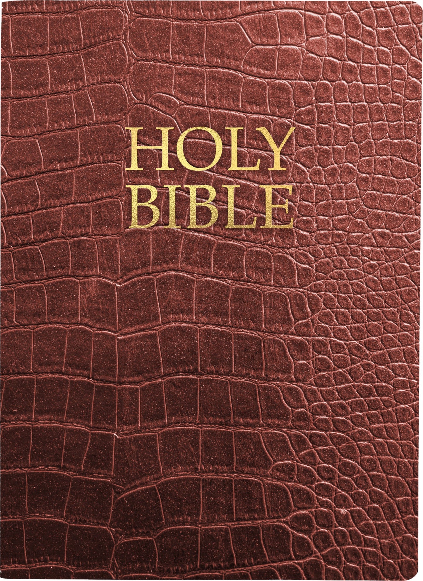 KJVER Holy Bible Large Print-Walnut Alligator Bonded Leather Indexed