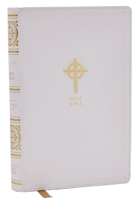 NRSVCE Sacraments Of Initiation Catholic Bible (Comfort Print)-White Leathersoft
