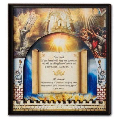 Wall Hanging Shavuot/Pentecost Wood Laser Cut (Exodus 19:3-6/Acts 2:1-4) (#21215)