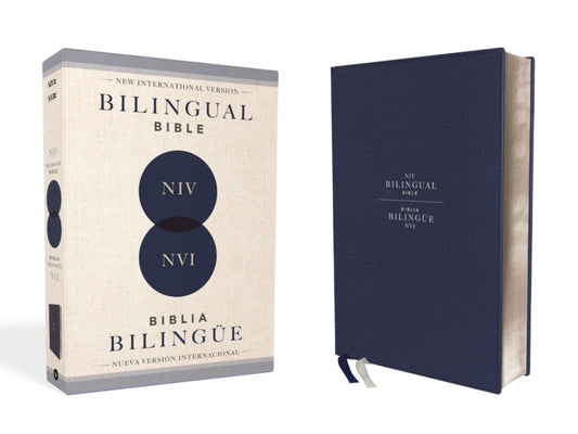 Span-NIV/NVI Bilingual Bible (Comfort Print) (Biblia Bilingue)-Navy Leathersoft