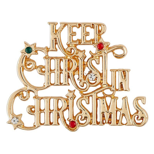 Pin-Keep Christ In Christmas-1 1/4"H Carded (Pack Of 6)