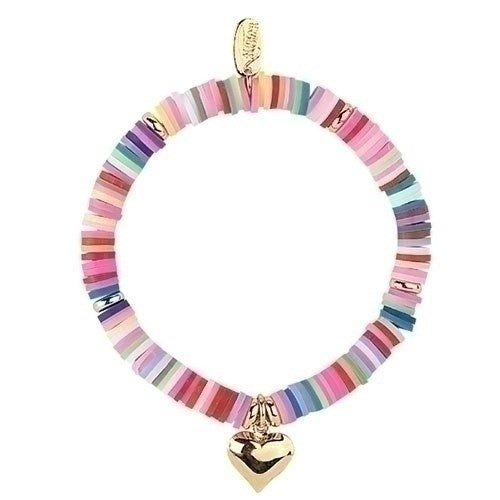 Bracelet-Heishi Heart-Stretch