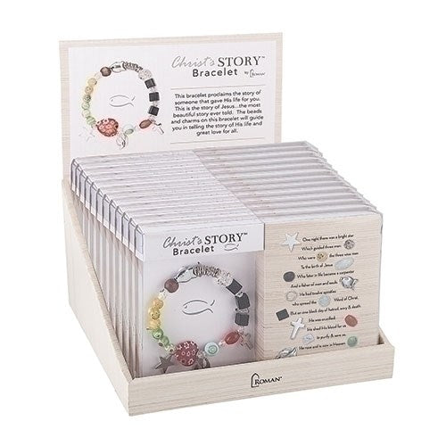 Display-Bracelet-Christ's Story-Bead & Charm-Stretch (Pack Of 12)