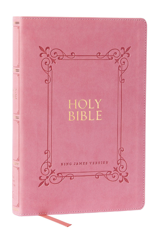 KJV Large Print Reference Holy Bible (Comfort Print)-Pink Leathersoft Indexed