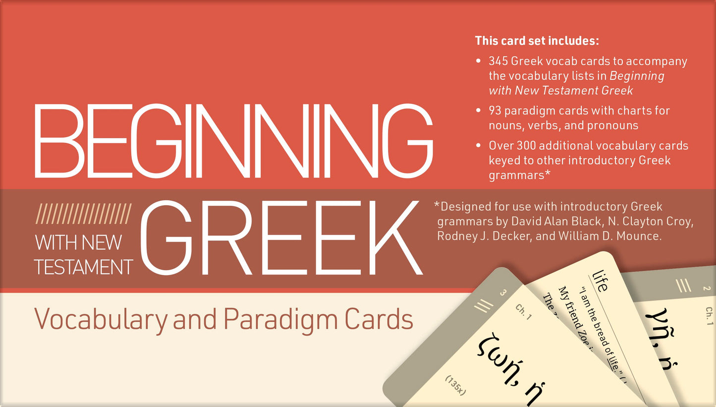 Beginning With New Testament Greek Vocabulary And Paradigm Cards