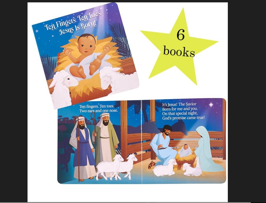 Ten Fingers Ten Toes  Jesus Is Born! Board Book (Pack Of 6)