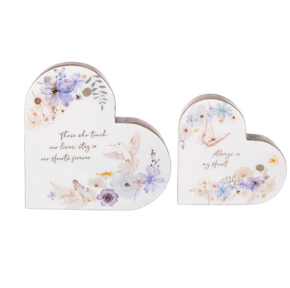Figurine-Memory Heart Set (6" x 6" & 4.5" x 4.5") (Set Of 2)