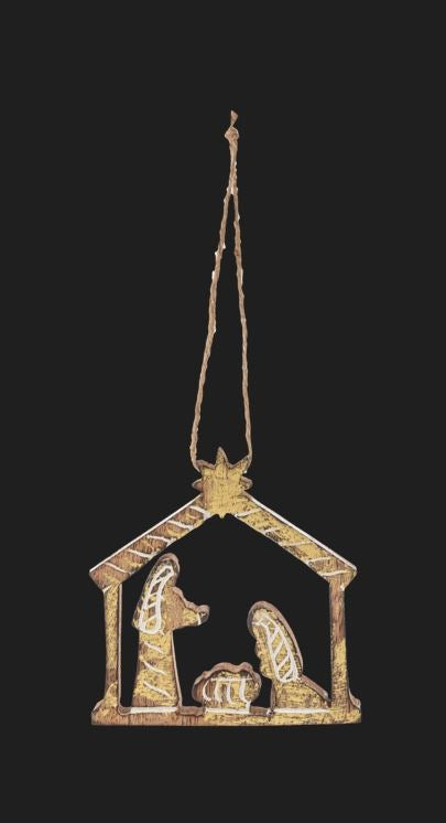 Ornament-Carved Nativity (4 x 4)