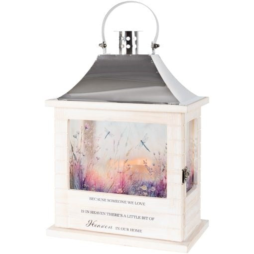Lantern w/Flameless LED Candle & Timer-Heaven In Our Home (12 1/2" x 8 3/4" x 5 1/4") (Pack Of 2)