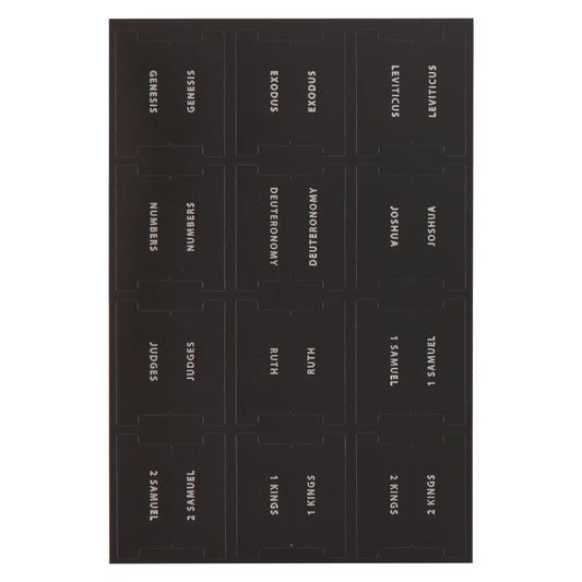 Bible Indexing Tabs-Black w/Silver Foil