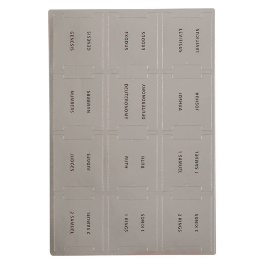 Bible Indexing Tabs-Silver Foil w/Black Print