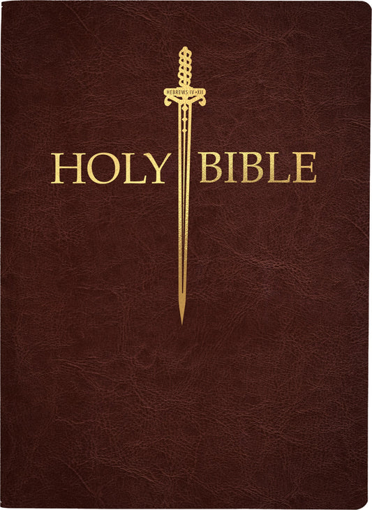 KJV Sword Bible Large Print-Dark Mahogany Genuine Leather Indexed
