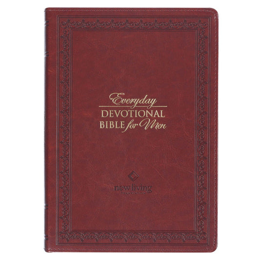 NLT Everyday Devotional Bible for Men-Saddle Tan Faux Leather