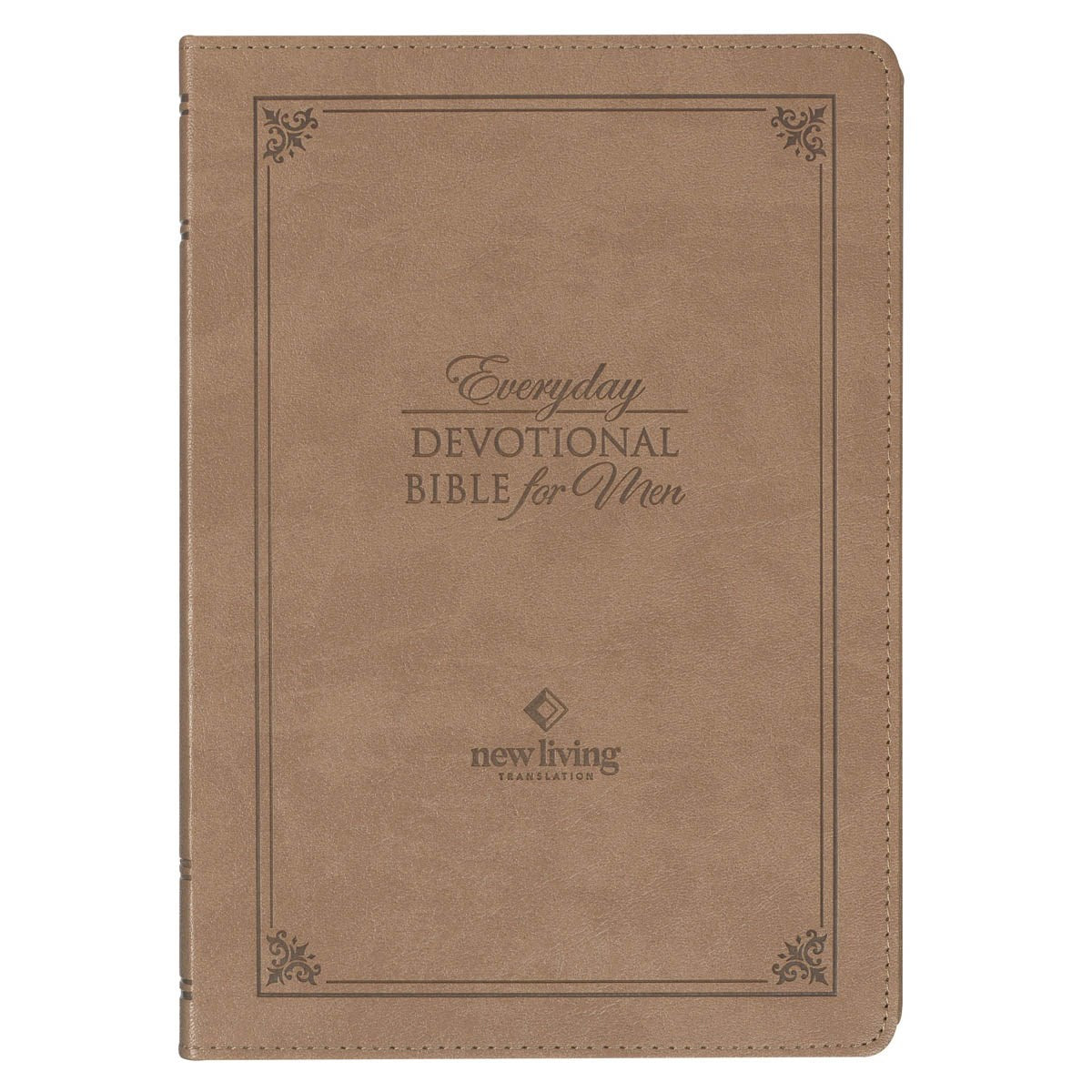 NLT Everyday Devotional Bible For Men-Tan Faux Leather