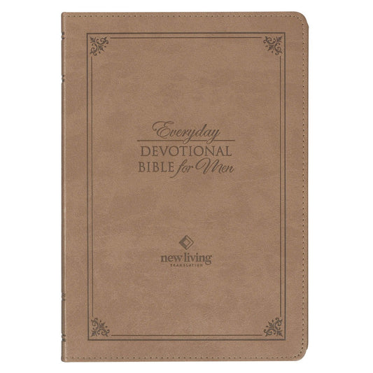 NLT Everyday Devotional Bible For Men-Tan Faux Leather