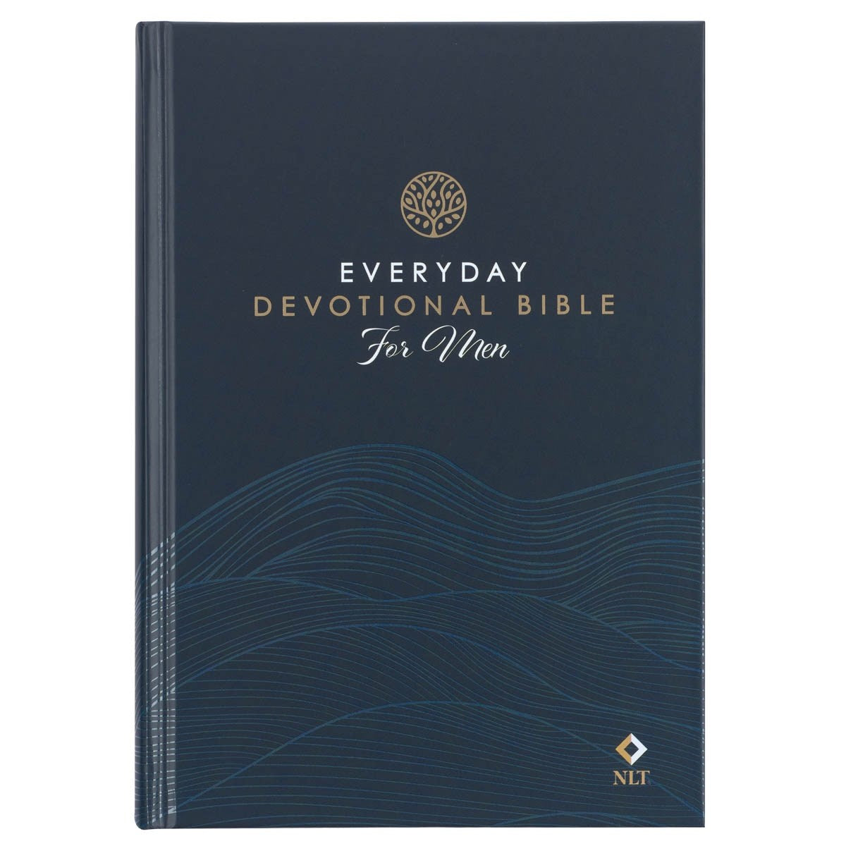 NLT Everyday Devotional Bible For Men-Navy Wave Hardcover