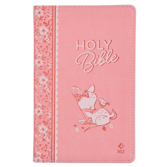 NLT Keepsake Bible For Girls-Pink Faux Leather