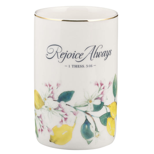 Table Vase-Lemons-Rejoice Always-1 Thess. 5:16