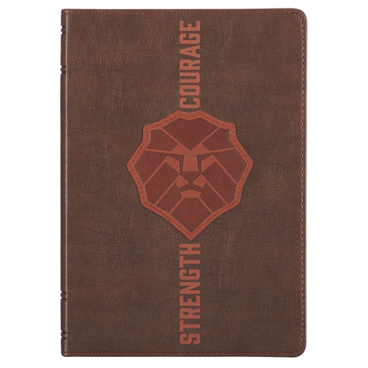 Journal-Classic-Brown-Lion Strength & Courage-Josh. 1:9