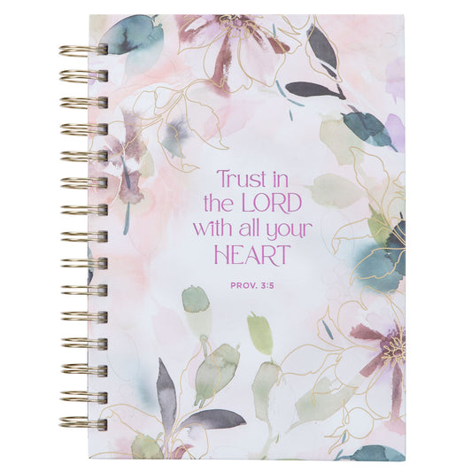 Journal-Wirebound-Purple Floral-Trust In The Lord-Prov. 3:5