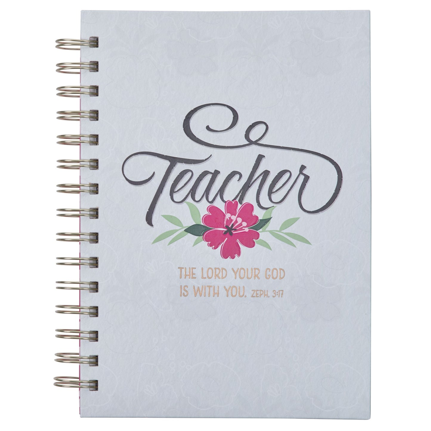 Journal-Wirebound-Fuchsia-Teacher/The Lord Is With You-Zeph. 3:17
