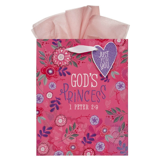 Gift Bag-Medium w/ Tag & Tissue-God's Princess-1 Peter 2:9
