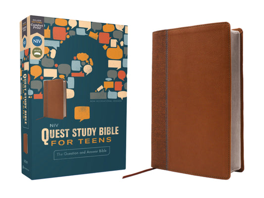 NIV Quest Study Bible For Teens (Comfort Print)-Brown Leathersoft