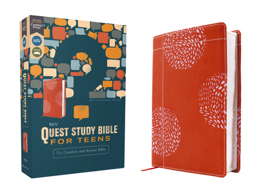 NIV Quest Study Bible For Teens (Comfort Print)-Coral Leathersoft