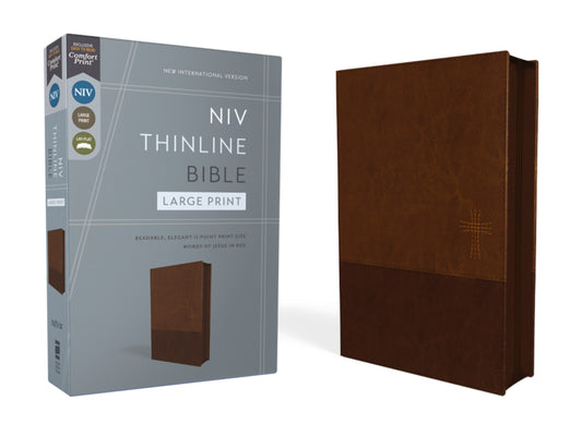 NIV Thinline Bible (Comfort Print)-Brown Leathersoft with Zipper