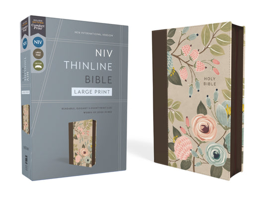 NIV Thinline Bible (Comfort Print)-Floral Leathersoft w/ Zipper