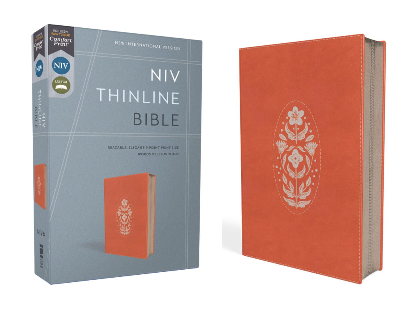 NIV Thinline Bible (Comfort Print)-Coral Leathersoft with Zipper
