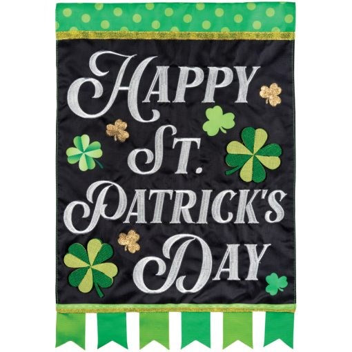 Flag-Garden-Applique-Happy St. Pat's (12.5" x 18")
