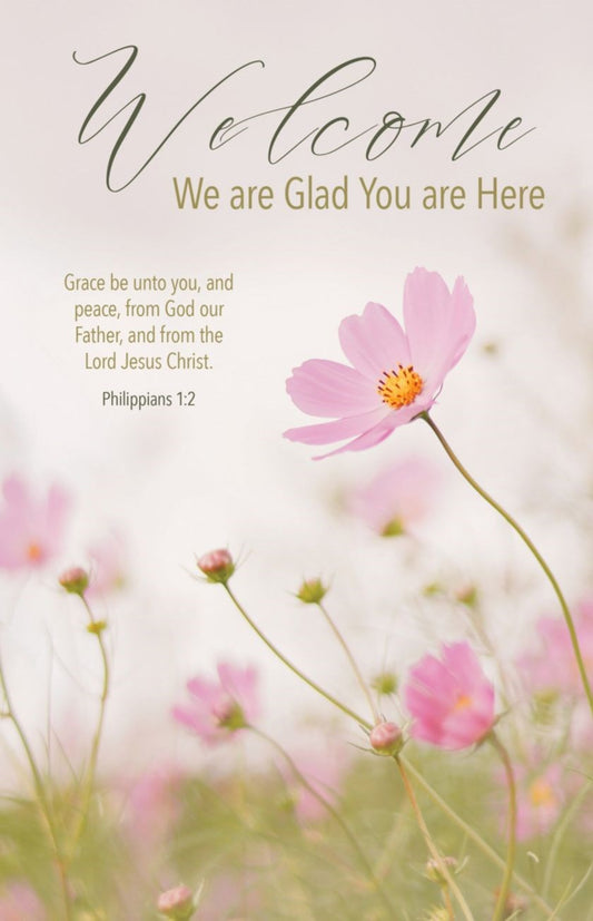 Bulletin-Welcome: We Are Glad You Are Here (Philippians 1:2  KJV) (Pack Of 100)