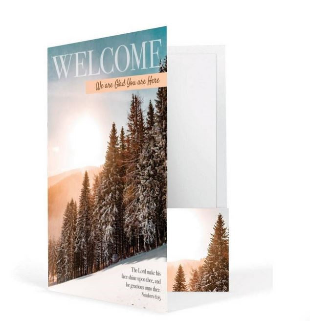 Welcome Folder-We Are Glad You Are Here (Numbers 6:25  KJV) (Pack Of 12)
