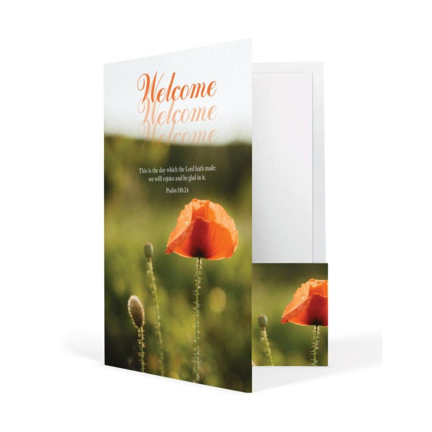 Welcome Folder-We Are Glad You Are Here (Psalm 118:24  KJV) (Pack Of 12)