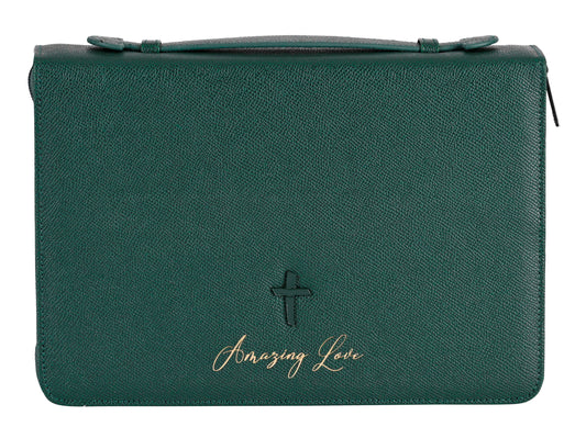Bible Cover-Amazing Love/Cross-Green-XLarge