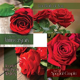 Card-Boxed-Love Blooms Assorted Anniversary (KJV) (Box Of 12) (#G3424)