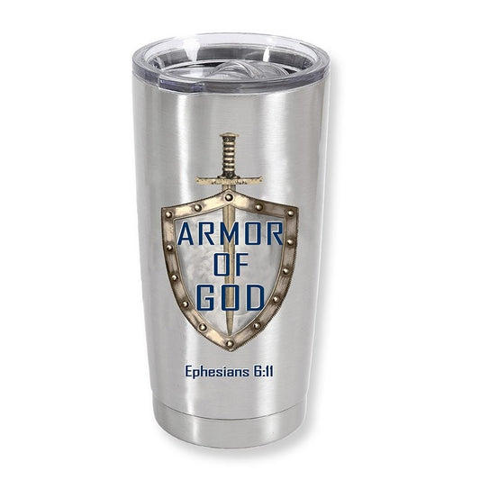Travel Mug-Armor Of God (Ephesians 6:11)-Stainless Steel 20 oz (#71192)