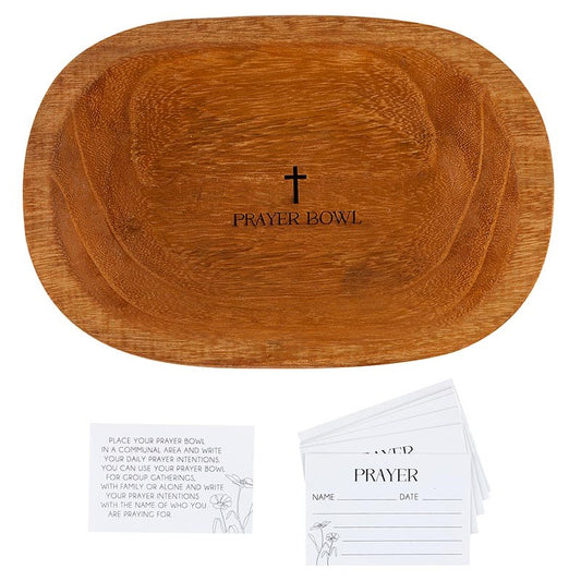 Prayer Bowl-Oval (9"x 6"x 2") Includes 10 Prayer Cards