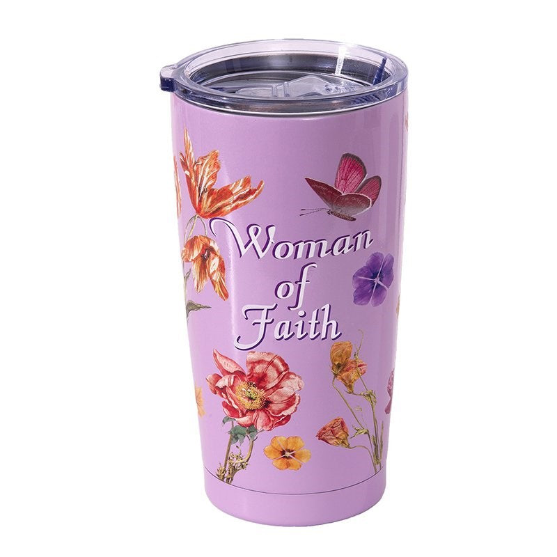 Travel Mug-Woman Of Faith/Luke 1:45 (20 oz)-Insulated Stainless Steel (#71193)