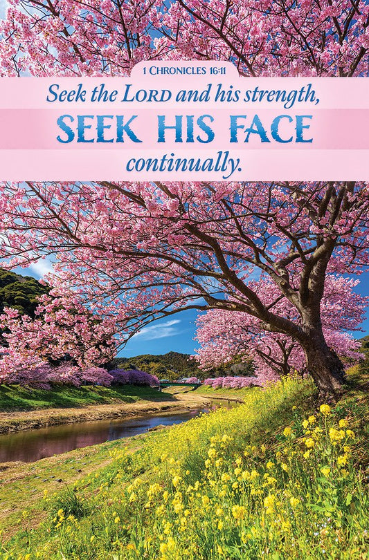 Bulletin-Seek The Lord And His Strength (1 Chronicles 16:11) (Pack Of 100)