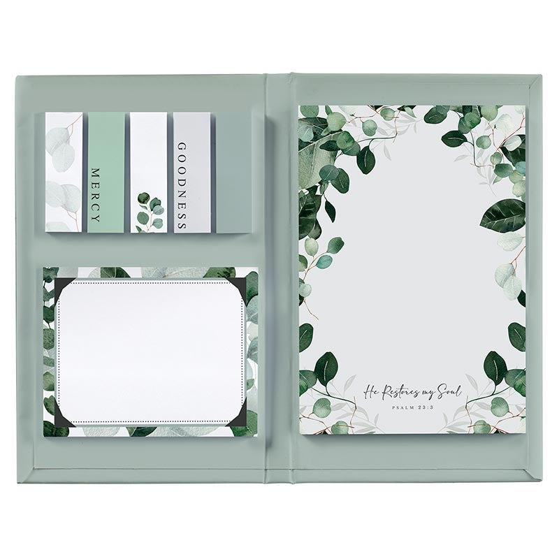 Sticky Notepad Set-He Restores My Soul (6.75" x 4")
